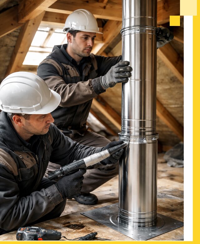 Монтаж дымоходов для каминов в Ноябрьске с гарантией качества