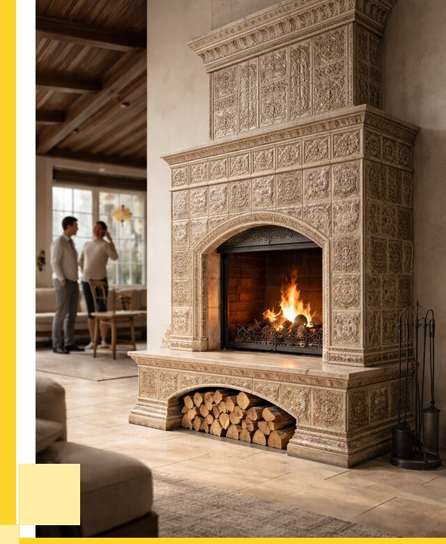 Купить изразцовый камин в Ноябрьске от 253250 р. | ЭриданНбс