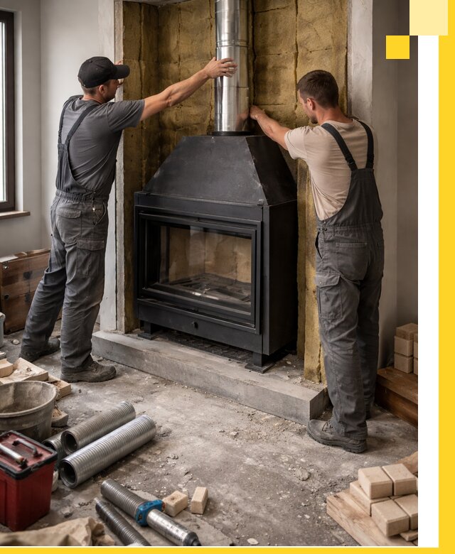 Изготовление и монтаж закрытых каминов в Ноябрьске под ключ