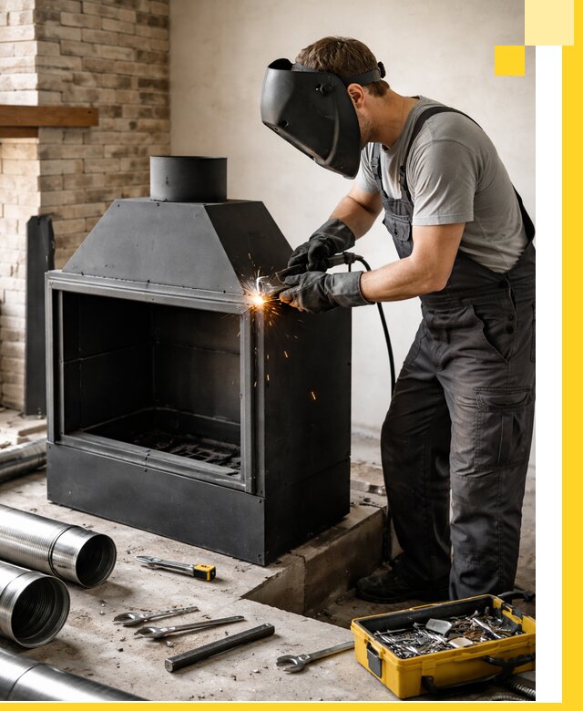 Продажа и установка металлических каминов в Ноябрьске под ключ