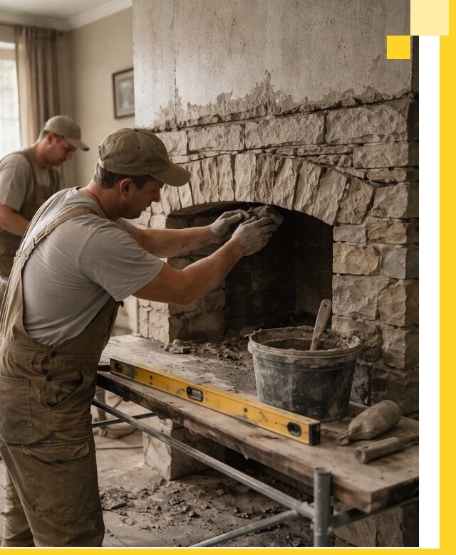 Изготовление каминов под ключ в Ноябрьске, монтаж и отделка