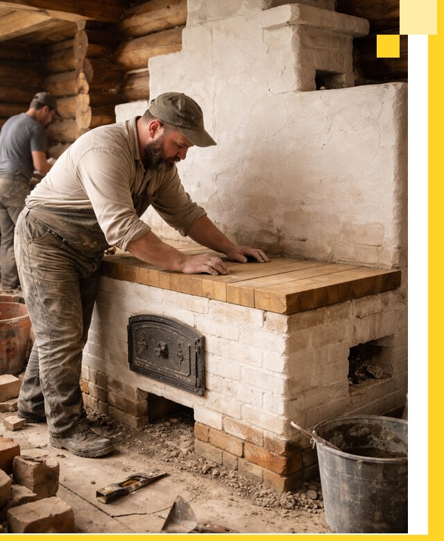 Проектирование и установка русской печи с лежанкой в Ноябрьске