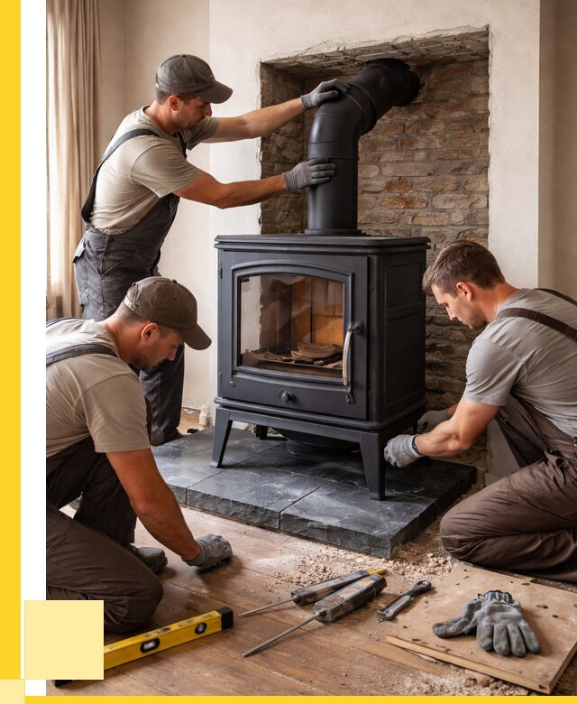 Монтаж печи камина в частном доме в Ноябрьске от 25325 р. | ЭриданНбс