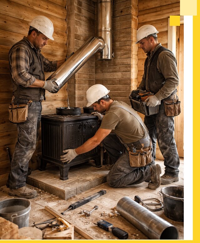 Профессиональный монтаж банных печей и дымоходов в Ноябрьске