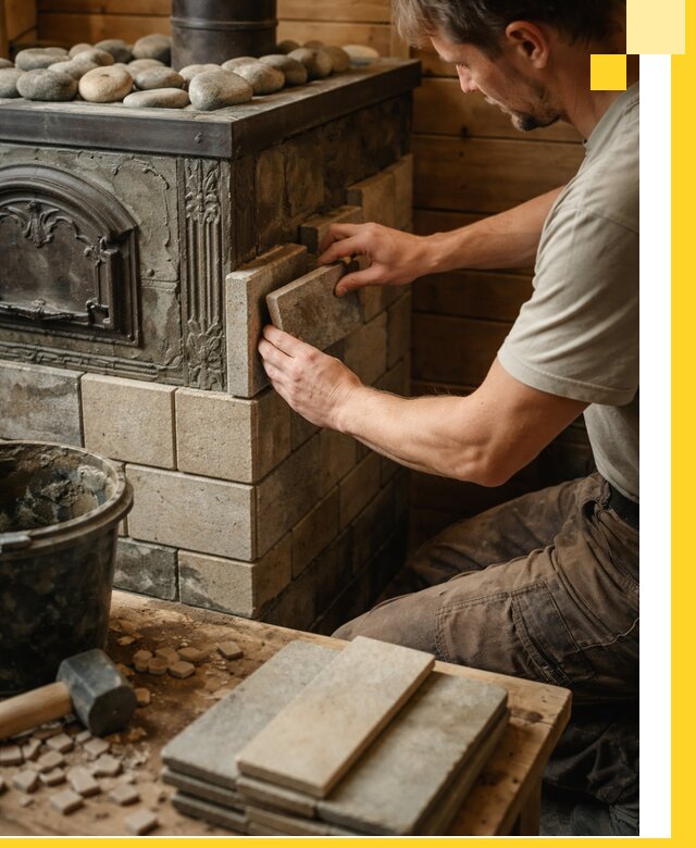 Облицовка банных печей в Ноябрьске профессиональная отделка