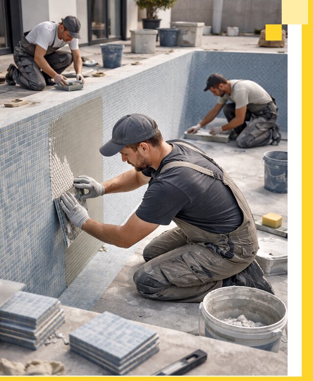 Облицовка бассейнов в Ноябрьске плитка мозаика гидроизоляция