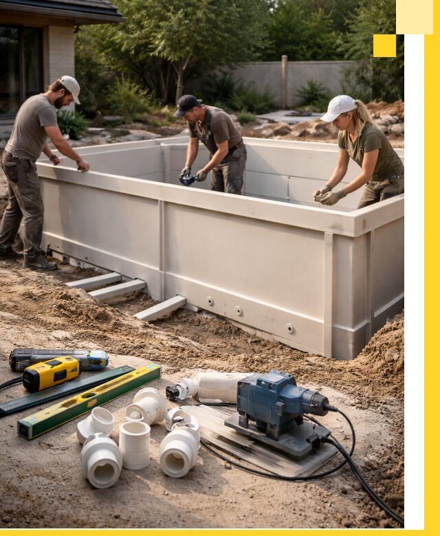 Установка полипропиленовых бассейнов под ключ в Ноябрьске