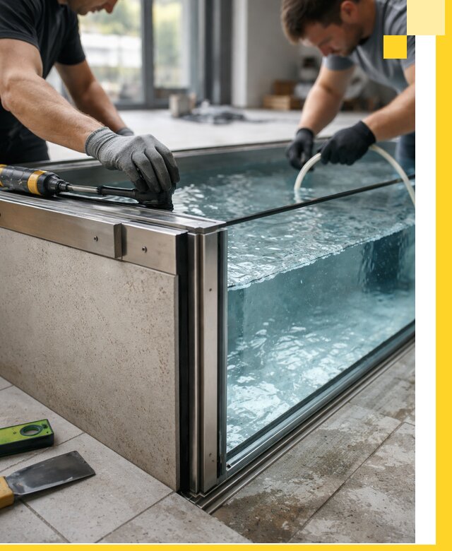 Проектирование и монтаж стеклянных бассейнов в Ноябрьске