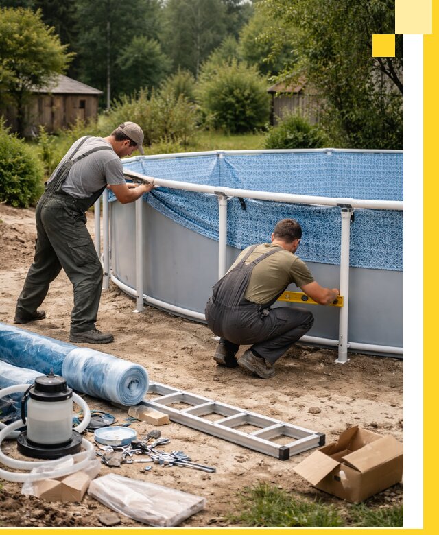 Установка и монтаж каркасных бассейнов в Ноябрьске под ключ