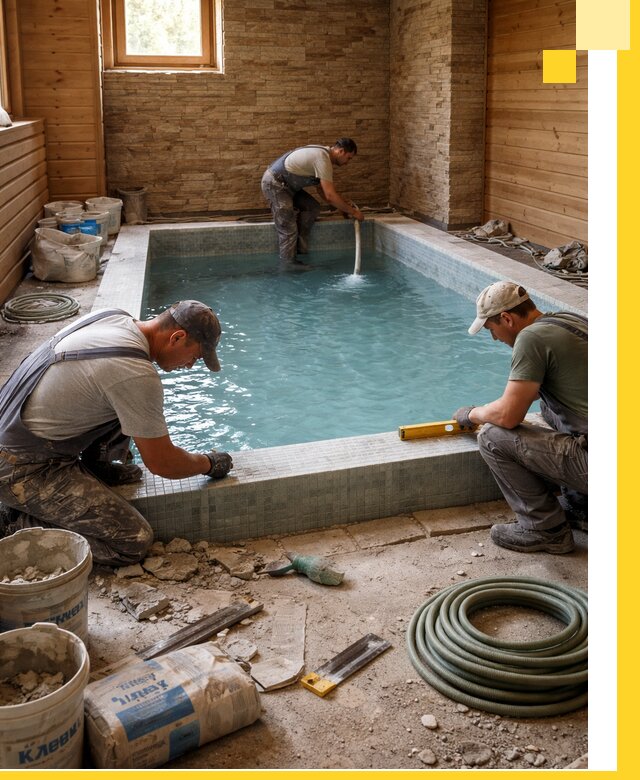 Проектирование и строительство бассейнов для бани в Ноябрьске