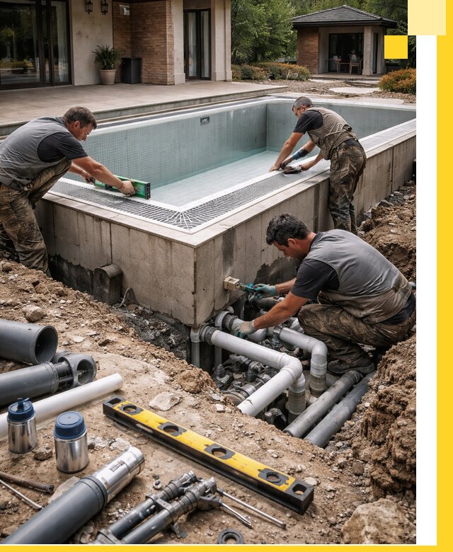 Строительство переливных бассейнов в Ноябрьске под ключ