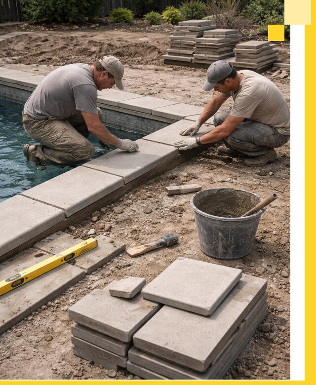 Установка и изготовление копингового камня для бассейнов в Ноябрьске