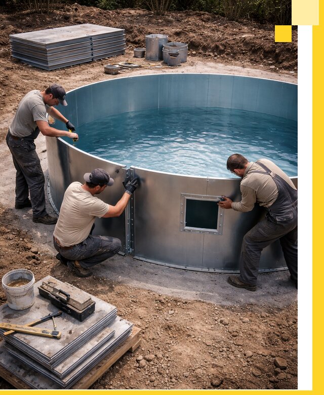 Круглые бассейны под ключ в Ноябрьске проектирование и монтаж