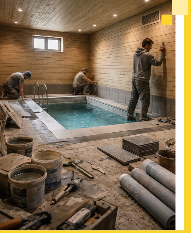 Строительство бани с бассейном и сауной под ключ в Ноябрьске