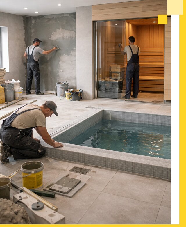 Проектирование и строительство сауны с бассейном в Ноябрьске