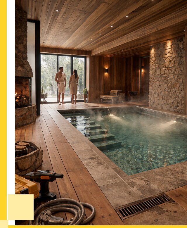 Проекты бань с бассейном под ключ в Ноябрьске от 75975 р., ЭриданНбс