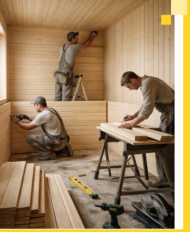 Обшивка саун в Ноябрьске из натуральной древесины под ключ