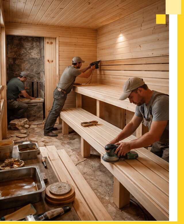 Профессиональная отделка бань в Ноябрьске под ключ, с гарантией