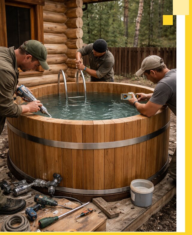 Строительство бань с купелью под ключ и отделкой в Ноябрьске