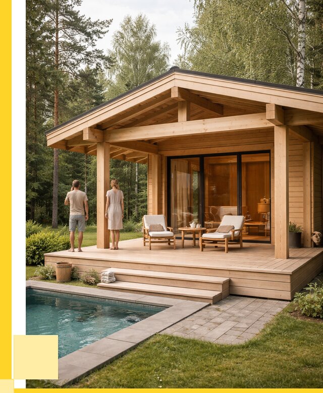 Бани с террасой под ключ в Ноябрьске от 607800 р. | ЭриданНбс