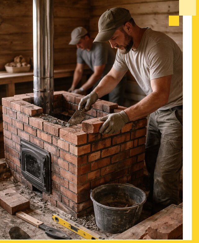 Кирпичные печи для бани под ключ в Ноябрьске, проект и монтаж