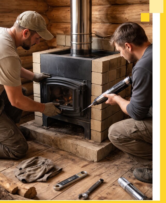 Монтаж и установка печи в бане под ключ с гарантией в Ноябрьске