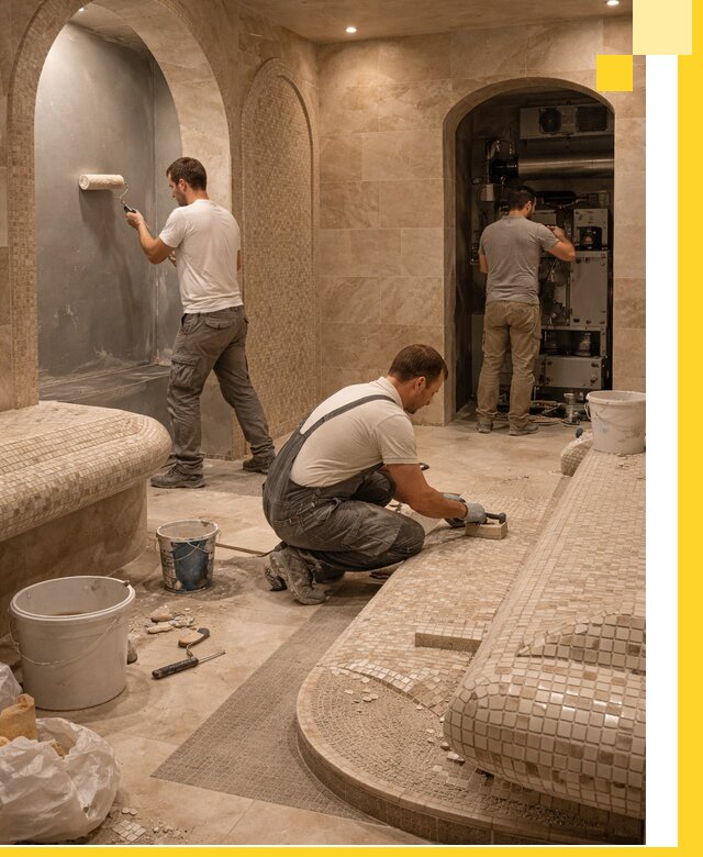 Строительство бани с хамамом и бассейном под ключ в Ноябрьске