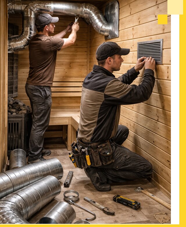 Проектирование и монтаж вентиляции бани в Ноябрьске под ключ