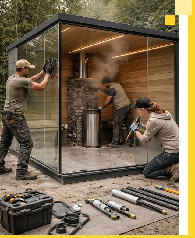 Проектирование и строительство стеклянных бань в Ноябрьске