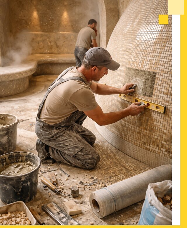 Хамам под ключ в Ноябрьске: проектирование, строительство, отделка