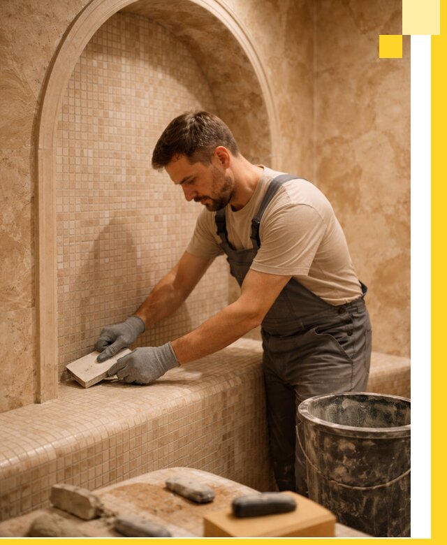 Профессиональная отделка хамамов с мозаикой под ключ в Ноябрьске