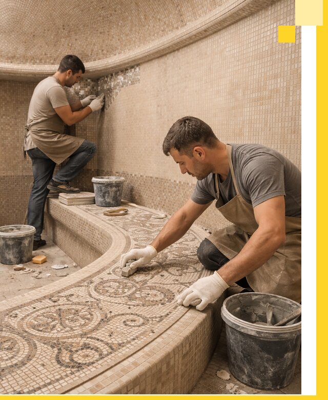 Плитка для хамама в Ноябрьске, укладка, подбор и поставка